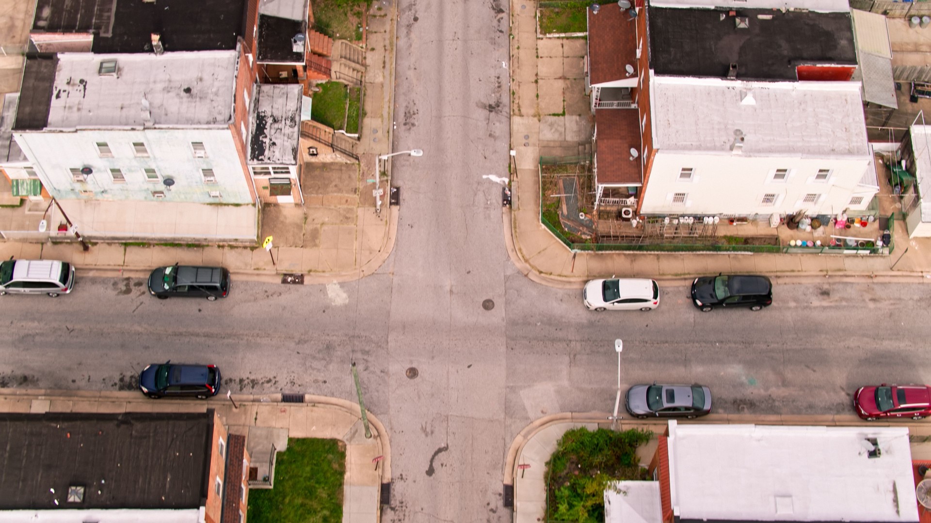 Residential Street in Baltimore - Aerial